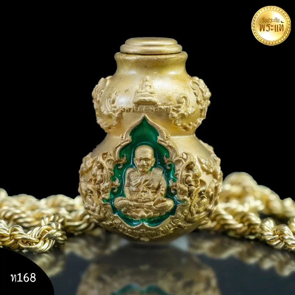 🌿 Emerald Green Nam Tao Wealth Gourd (Rare Bronze Enamel): Ai Kai & Luang Pu Thuat – The Amulet of Endless Growth & Asset Protection (Limited 599 Pcs) Default Title
