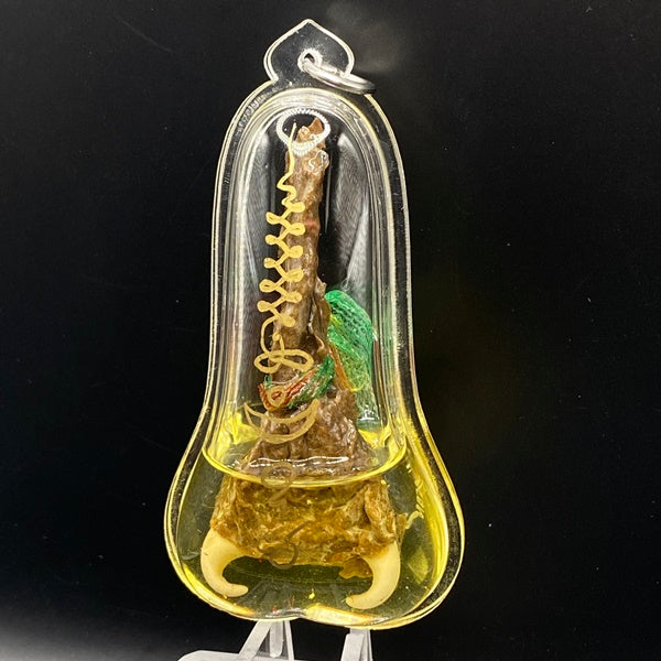Sacred Snake Fang Wealth Charm - Maha Setthi with 108 Sacred Herb Oil by Luang Pho Mian for Abundance and Prosperity
