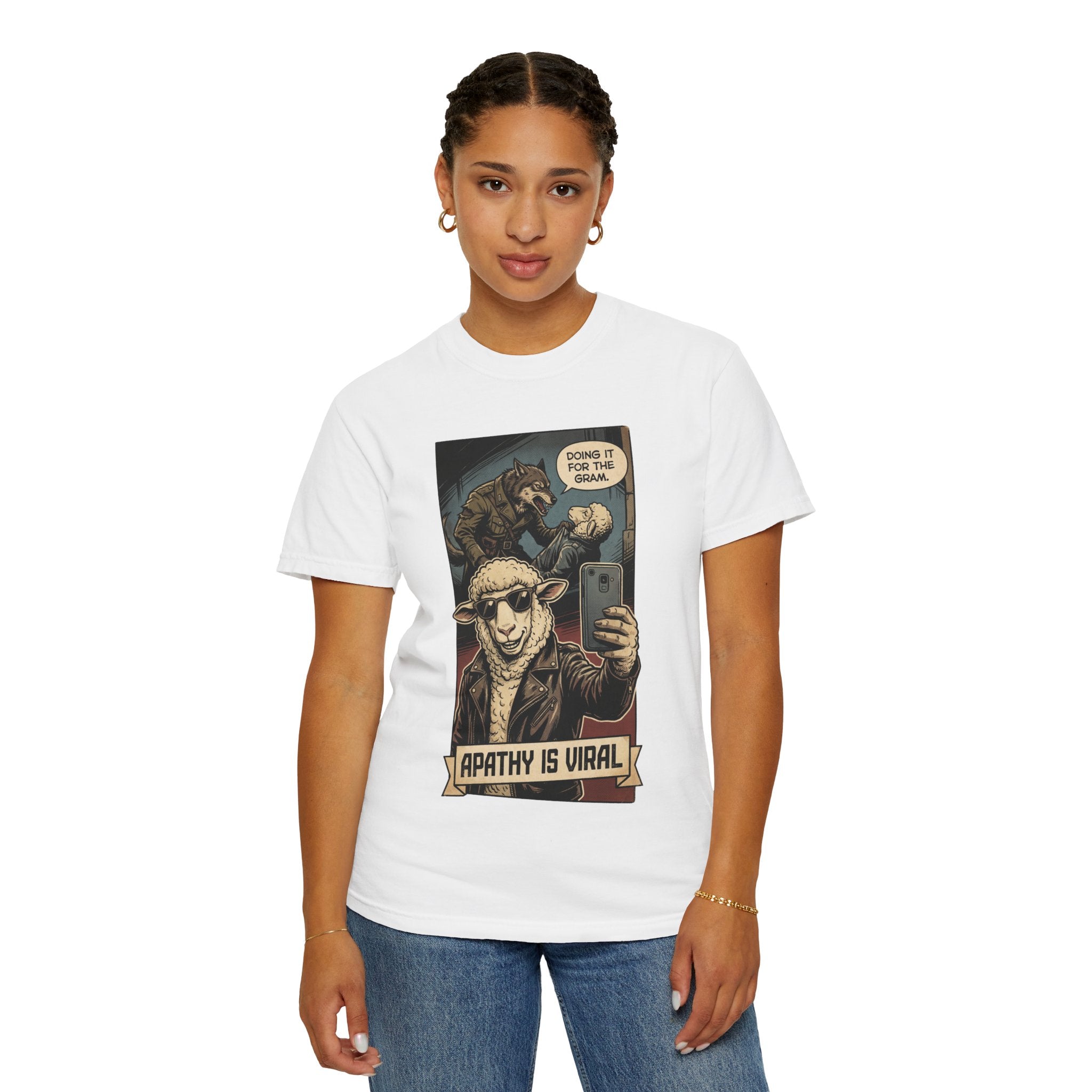 Apathy Is Viral Shirt Vintage Comic Graphic Tee Retro Satirical Humor Shirt Social Media Sarcasm Gift Streetwear Art