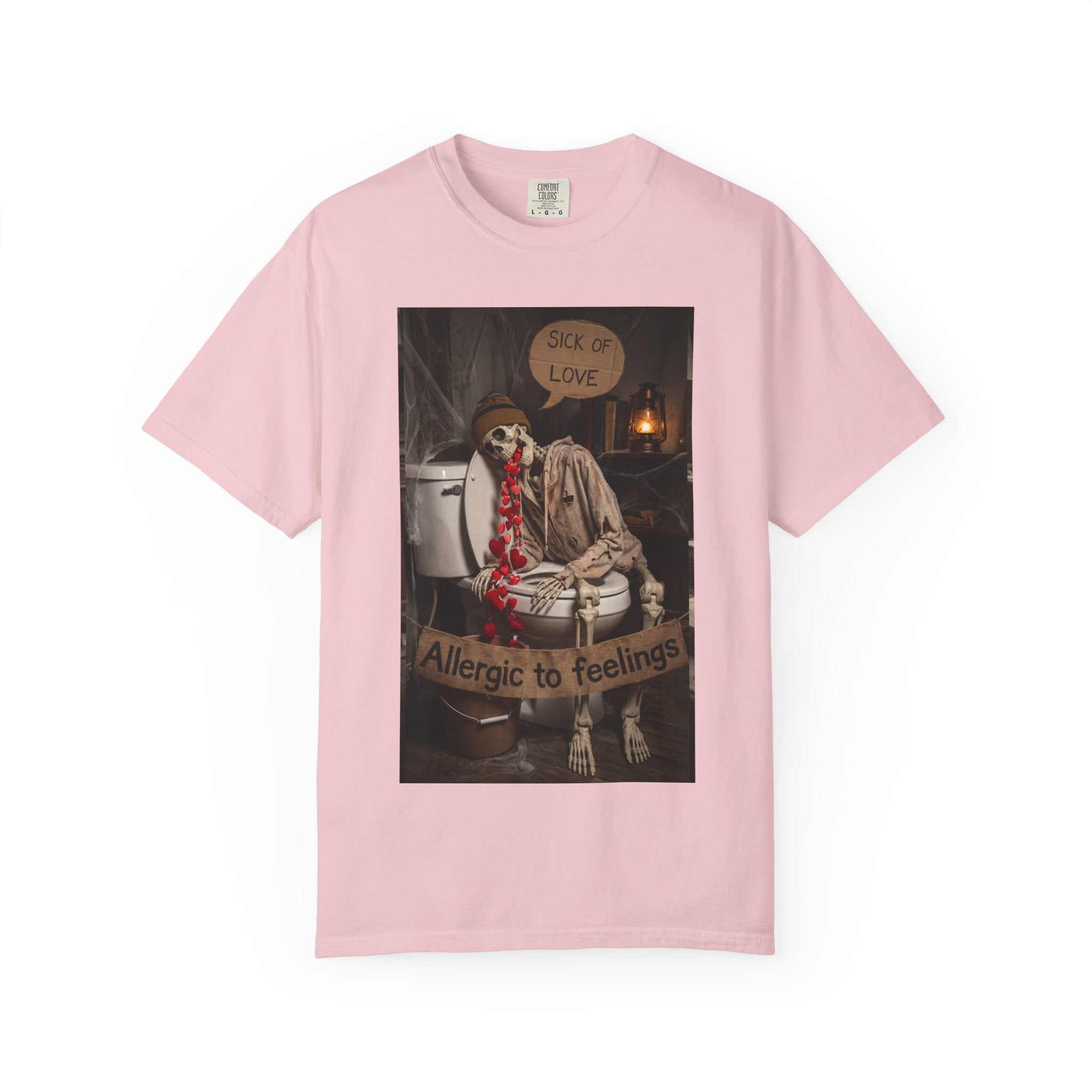 🤮 Sick of Love – Vintage Skeleton Heartbreak Satire & Grunge Streetwear Vintage Skeleton Graphic Tee - Sick of Love Dark Humor Streetwear Blossom