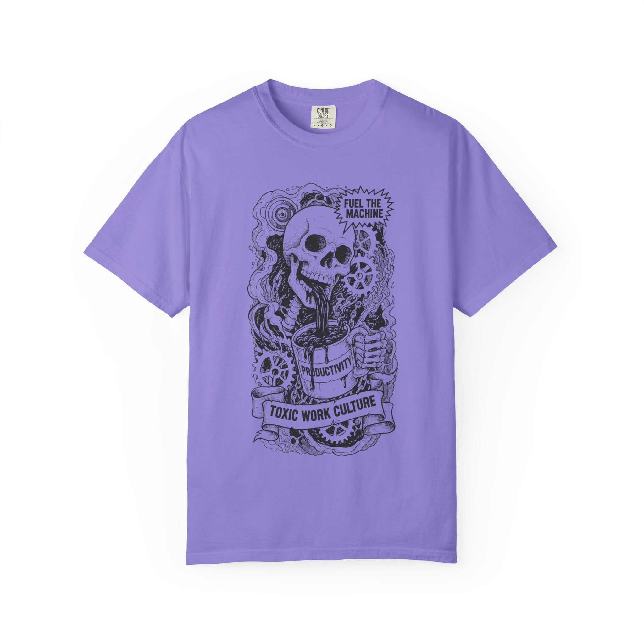 Born In Debt Shirt Vintage Comic Graphic Tee Anti Capitalism Satire Social Commentary Gift Retro Consumerism Dark Humor Streetwear Top Violet