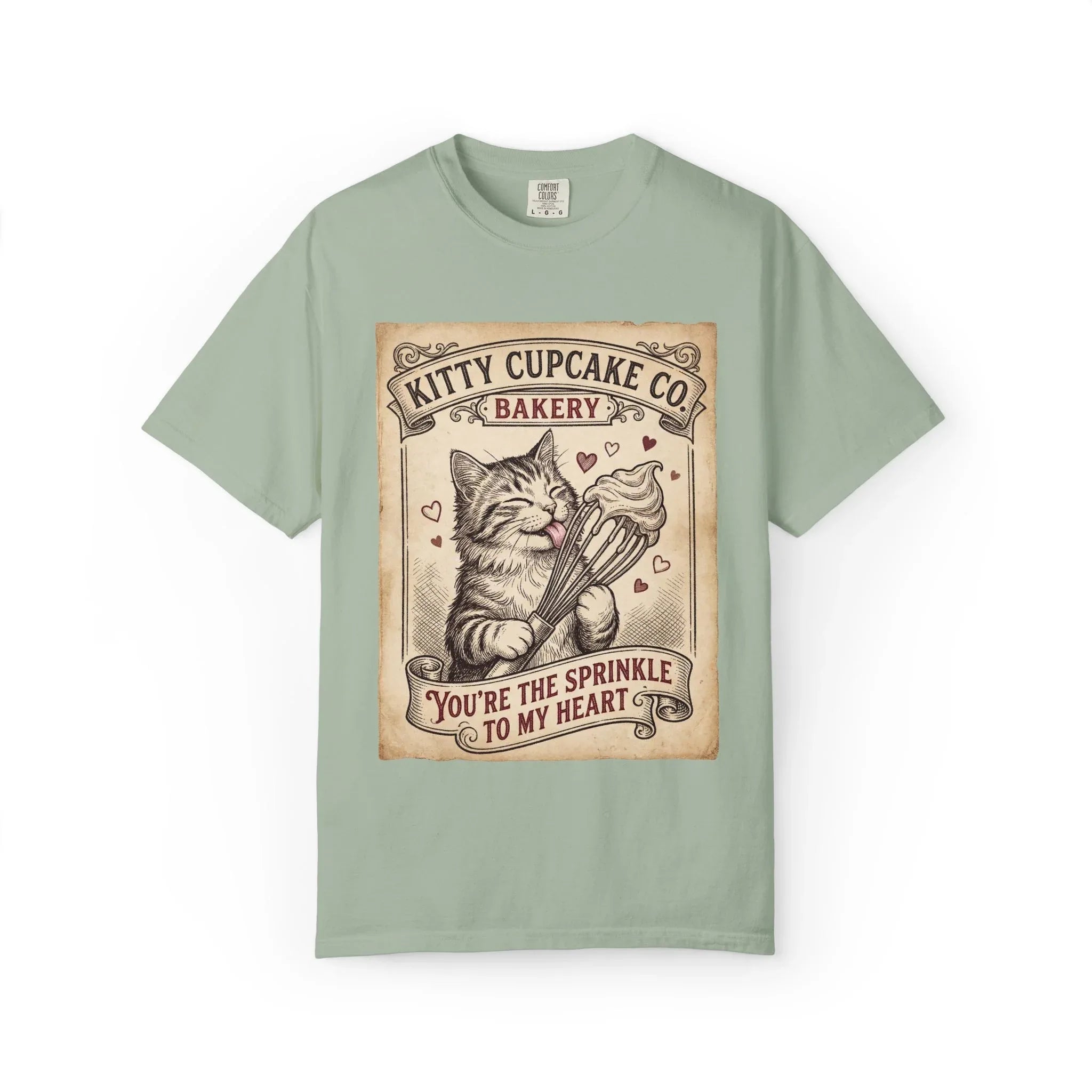 Kitty Cupcake Co T-Shirt | Vintage Cat Bakery Youre the Sprinkle to My Heart Graphic Tee Bay