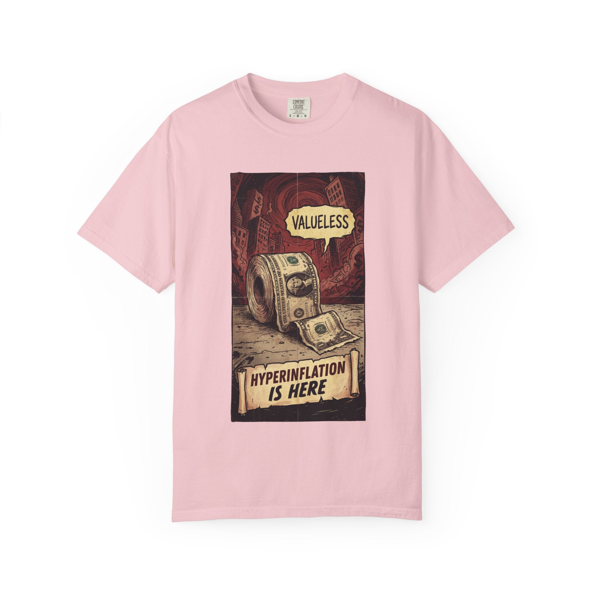 Hyperinflation Is Here Shirt, Funny Finance T-Shirt, Valueless Money Toilet Paper Graphic, Vintage Retro Economic Crisis Tee, Sarcastic Political Top Blossom