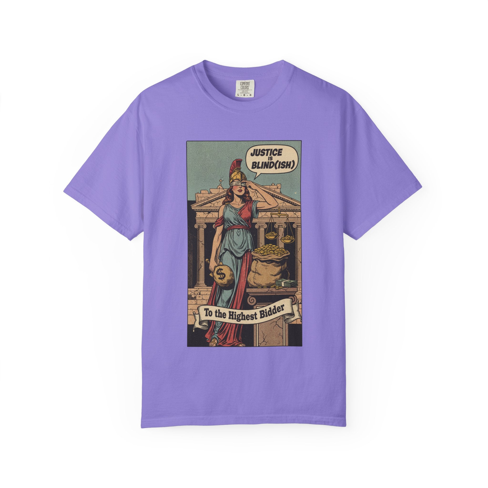 Vintage Satirical T-Shirt | Political Theater & System is Rigged Retro Tee | Sarcastic Dark Humor Shirt | Unisex Premium Cotton Graphic Tee Violet