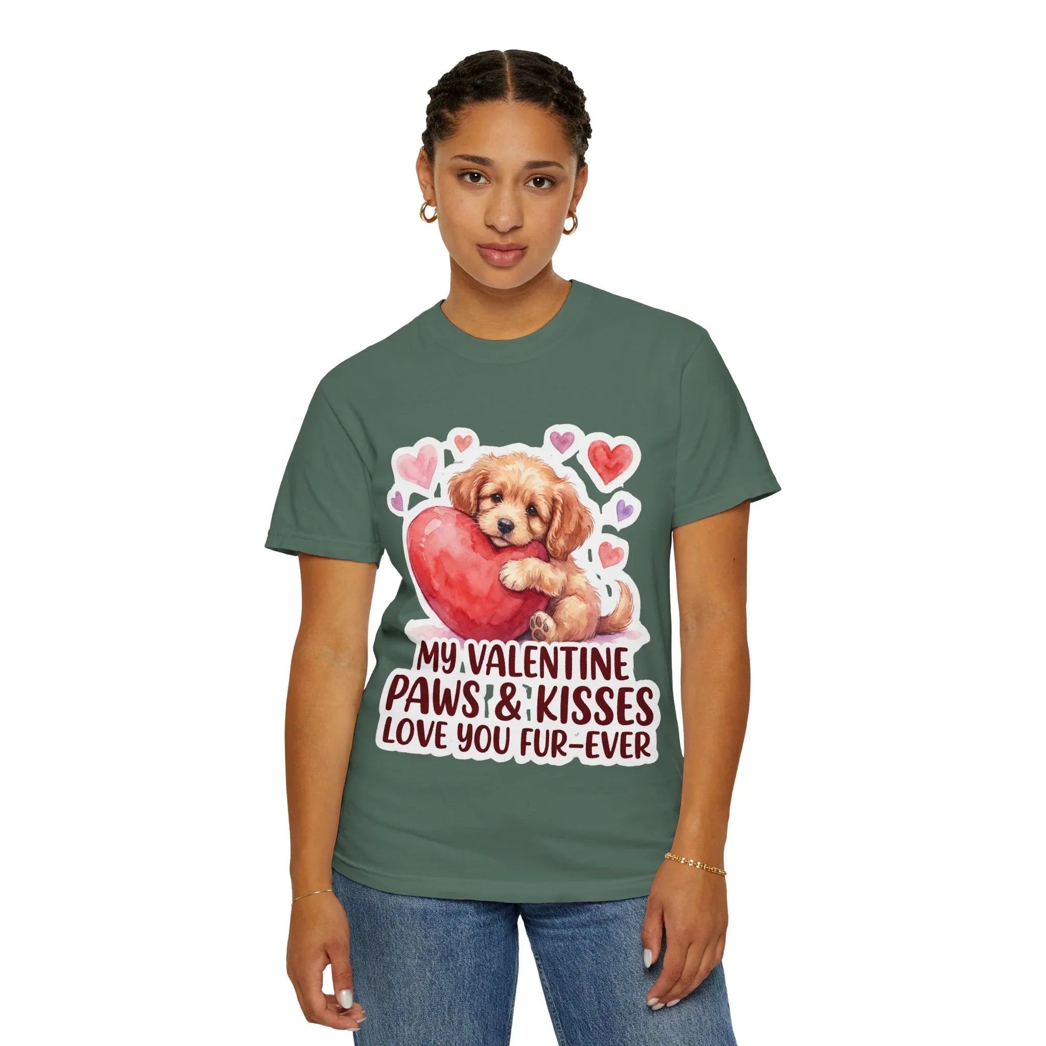 Puppy Heart Valentine T-Shirt | Paws & Kisses Love You Fur-Ever Dog Graphic Tee