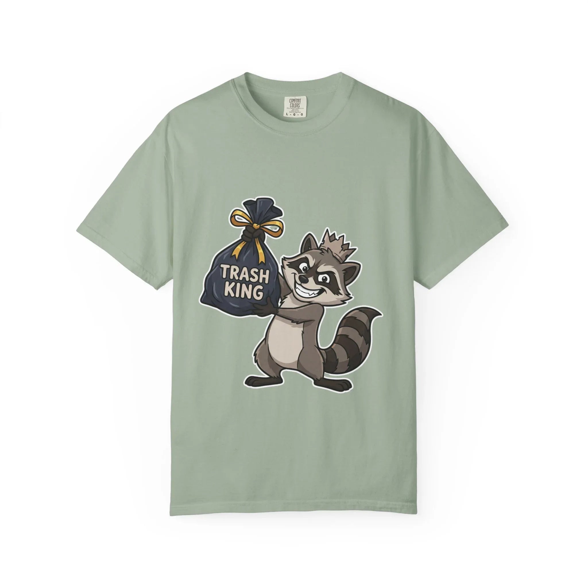 Trash King Raccoon Shirt, Funny Trash Panda Tee, Crown Trash Bag Graphic T-Shirt, Meme Streetwear Gift, Sarcastic Animal Humor Bay