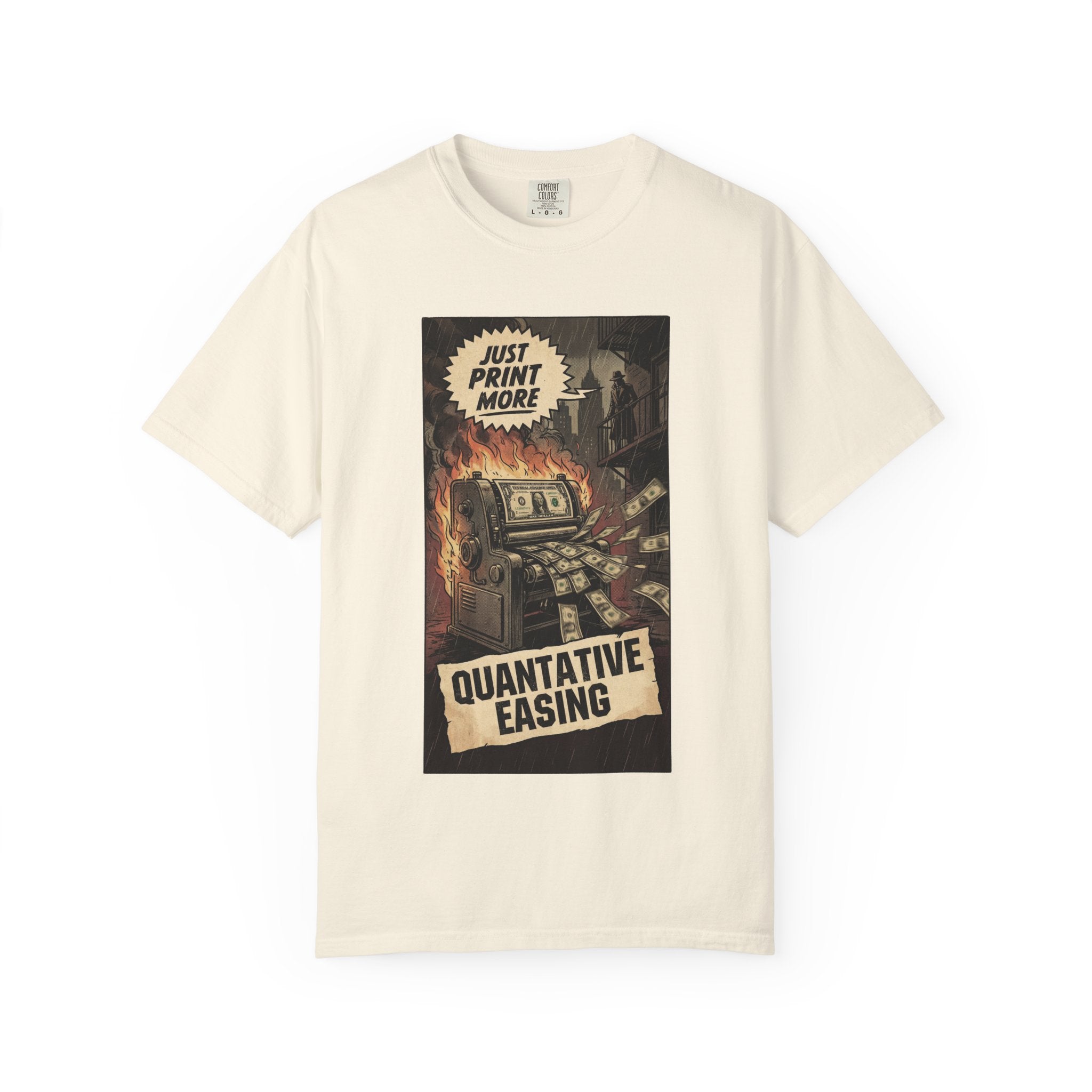 Satirical Finance T-Shirt, Toxic Work Culture Shirt, Market Correction Bear vs Bull Tee, Inflation $1000 Burger Graphic, Vintage Grunge Streetwear Ivory