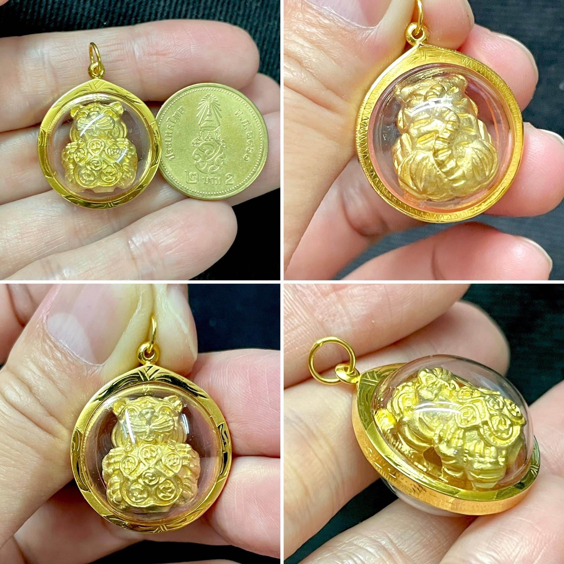 Sleeping Tiger Amulet – Seue Noi Gin Wealth &amp; Attraction Talisman | Consecrated by Kruba Tao, Wat Ban Lao, Chiang Mai 睡虎符 – 招财与吸引护身符 | 由清迈班捞寺克鲁巴陶大师加持 - Thai Blessing Co
