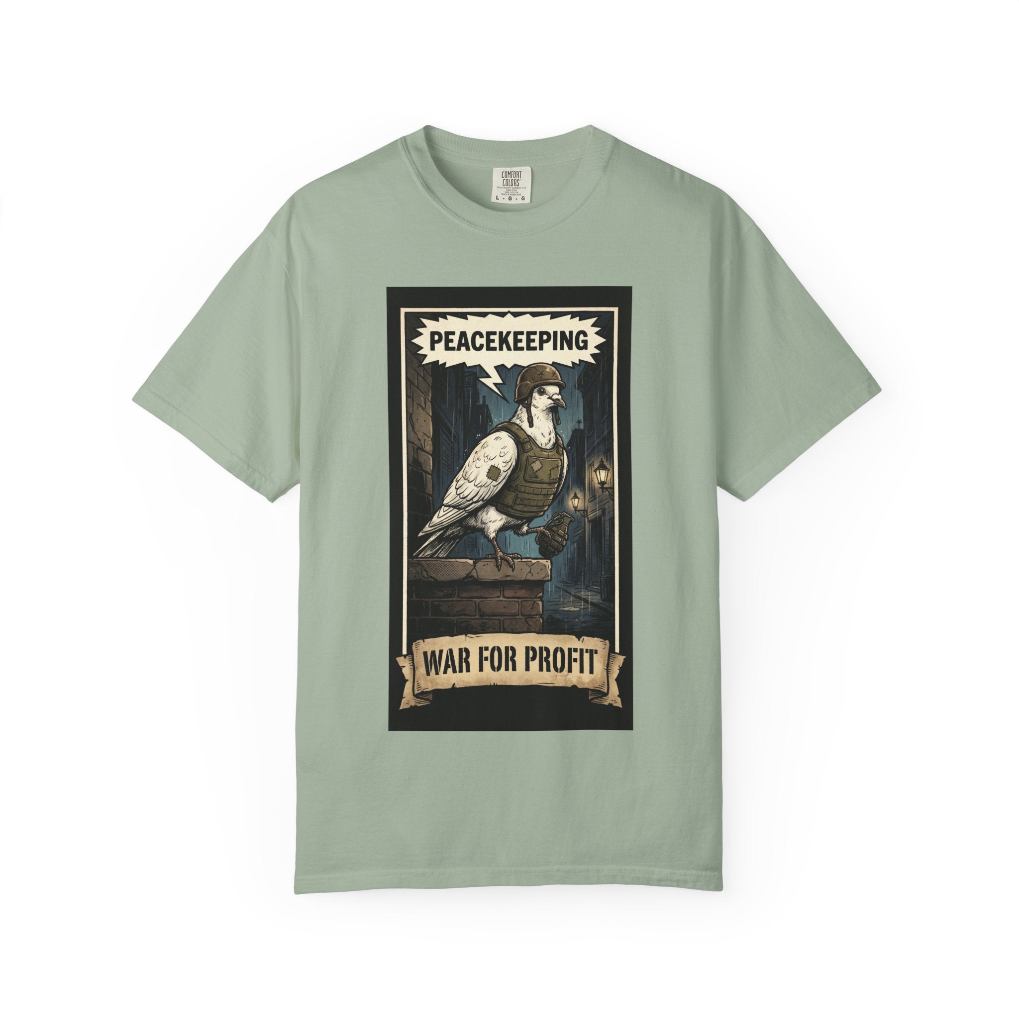 Peacekeeping War for Profit Shirt Anti War Political Satire Tee Vintage Dove Graphic Social Commentary Gift Retro Activist Apparel Bay
