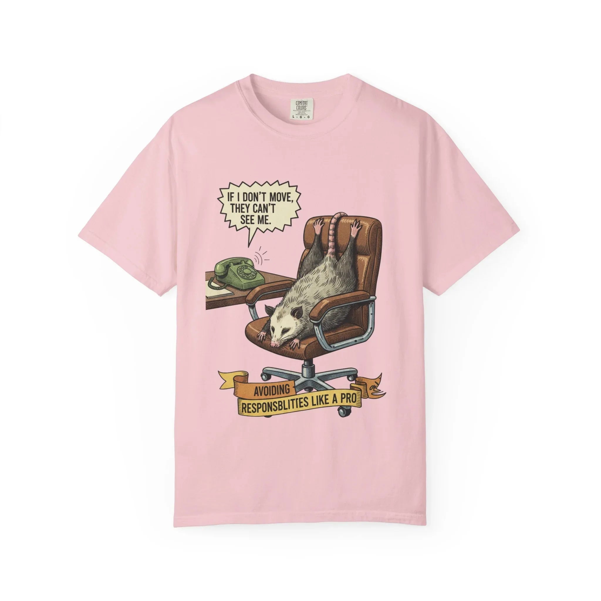 Funny Opossum Shirt - Procrastination Gift - Office Humor Tee - Introvert Sweatshirt - "Avoiding Responsibilities Like A Pro" - Vintage Opossum Illustration - Social Anxiety Top Blossom