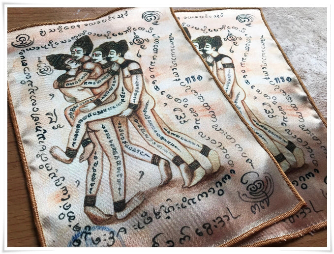✨🔮💖 Authentic Thai Amulet Sovereign Radiance Vector - Same-Gender Affinity Grid Textile Matrix, Pho Yua Mueang Intimate Magnetism Node
