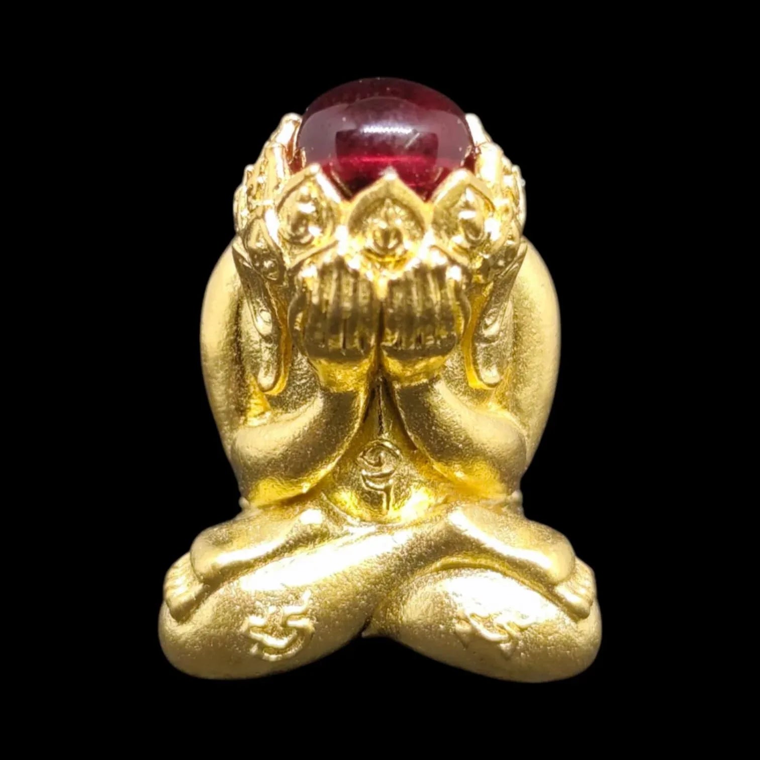 Phra Pidta Amulet - Supreme Fortune & Protection with Sattapraithong Alloy and Ruby Crown, Blessed by Luang Pu Boonma at Wat Khao Kaew Thong