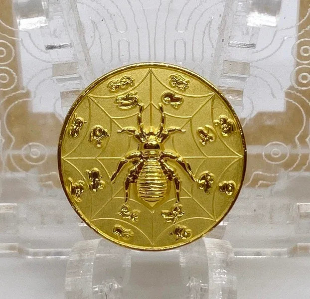 Spider Wealth Coin Amulet by Kruba Baeng | Ultimate Token for Fortune and Prosperity