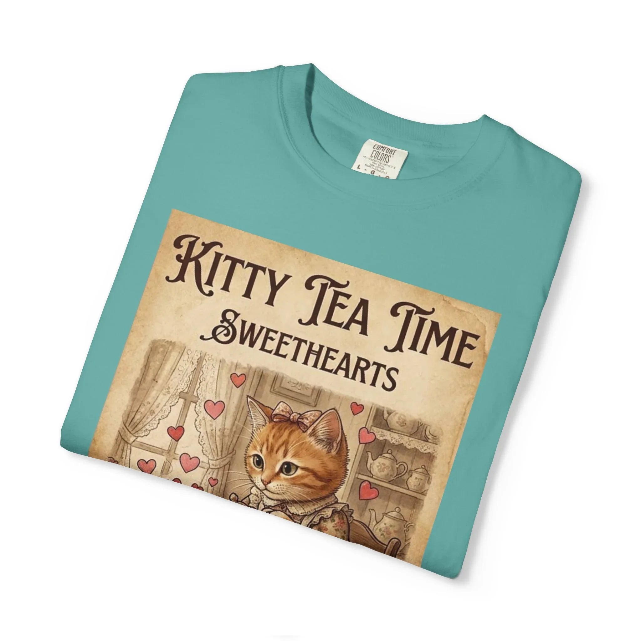 Kitty Tea Time T-Shirt | Vintage Cat Youre My Cup of Tea Graphic Tee | Retro Cozy Cat Lover Gift Shirt