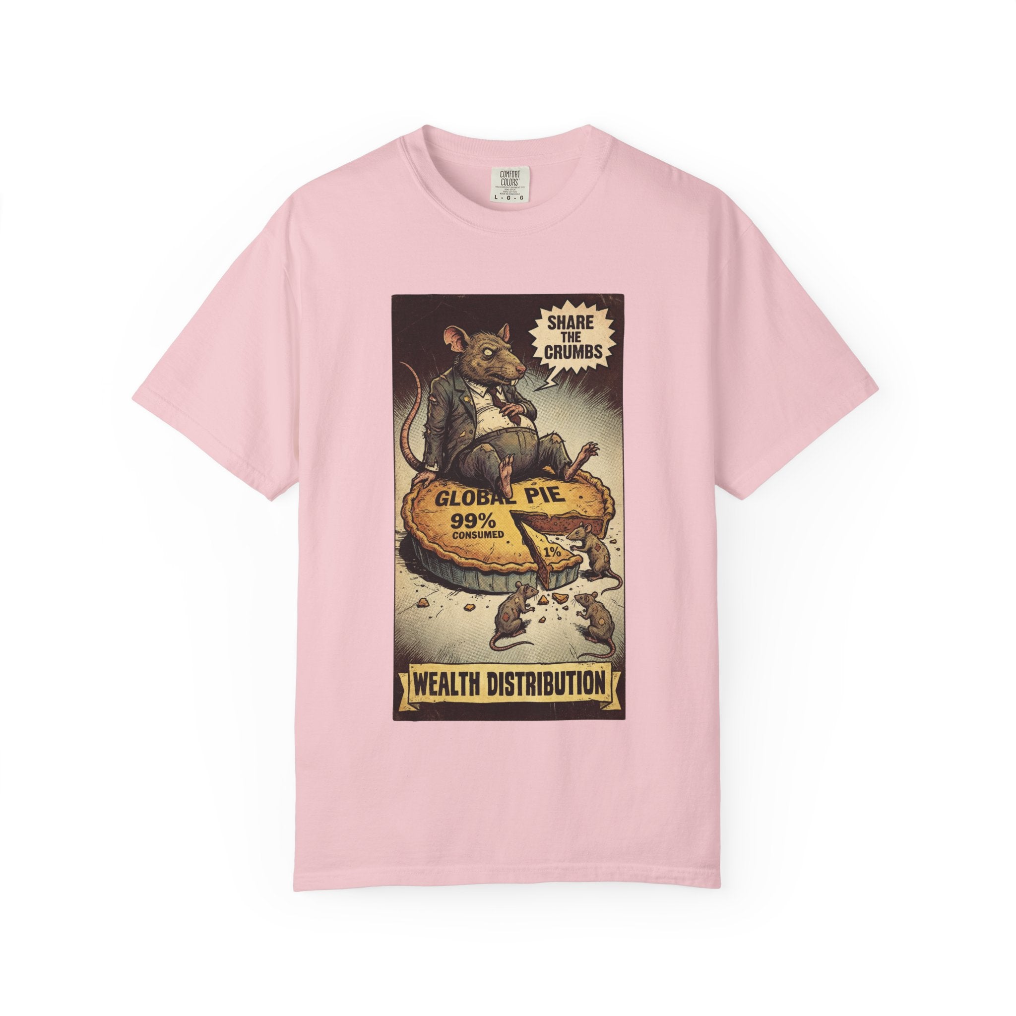 Share The Crumbs Shirt, Wealth Distribution Satire Tee, Vintage Capitalism Political Graphic, Social Justice Streetwear, Anti-Greed Rat Gift Blossom