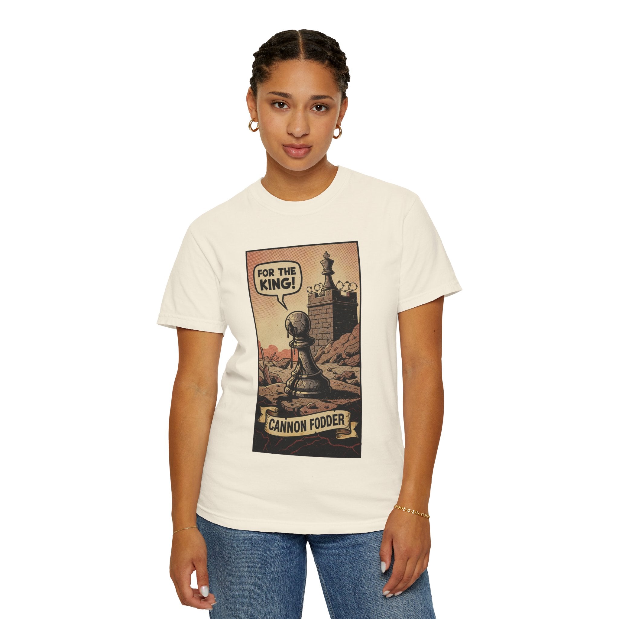 Cannon Fodder Chess T-Shirt - Distressed Vintage Pawn Graphic - Satirical Dark Humor Tee - Retro Political Streetwear