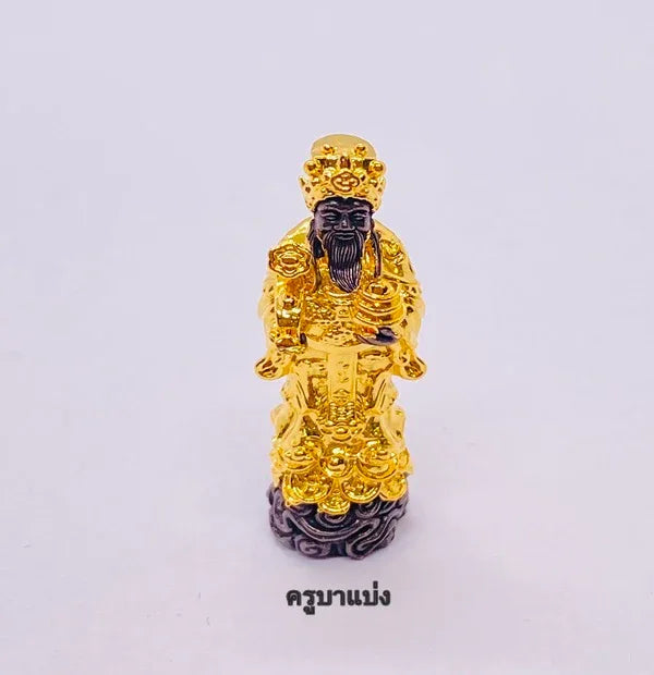 🧧 The "Open Luck" God of Wealth: Chai Sing Ear (Cai Shen Ye) by Kruba Baeng (Mini Size) Stone-casting golden Buddha image