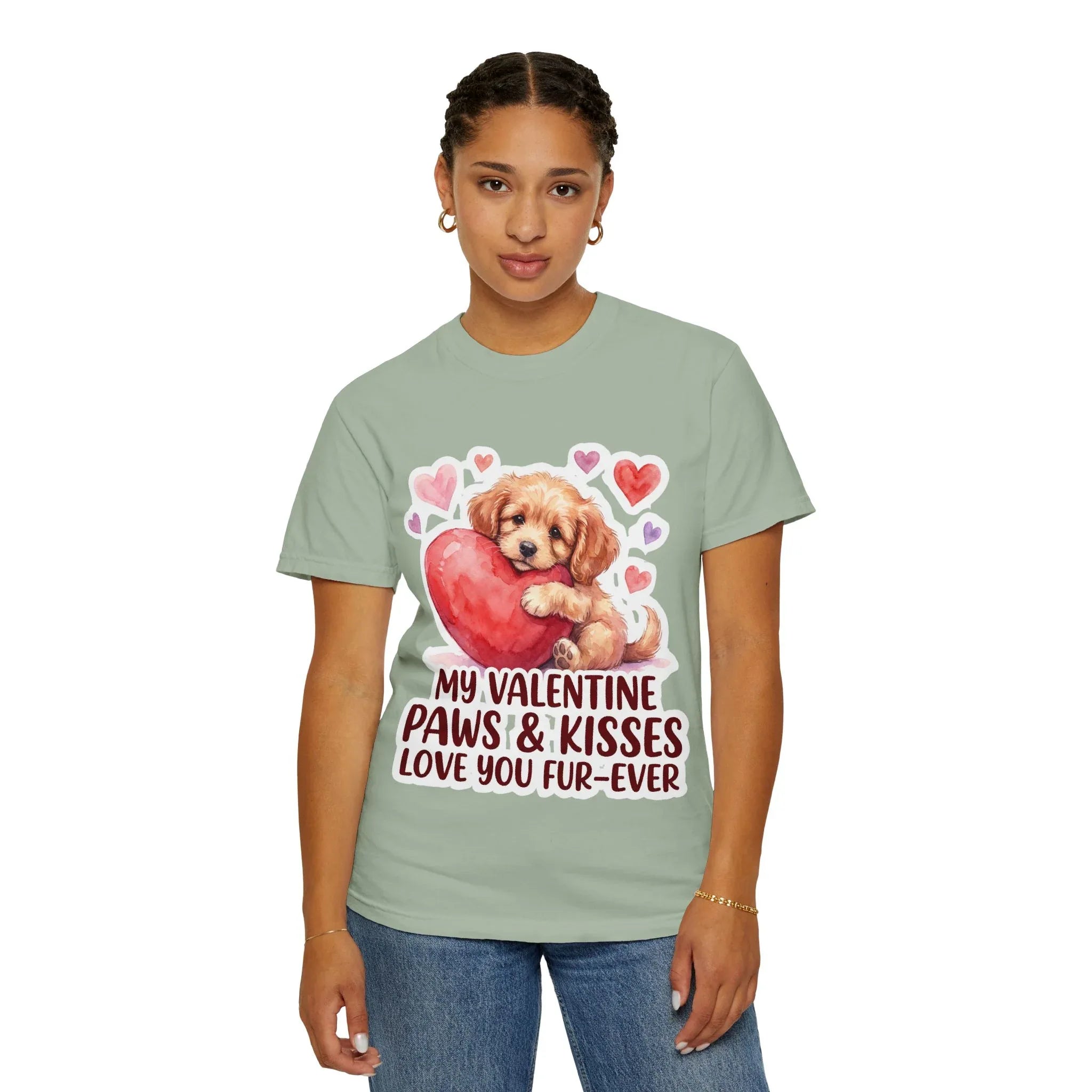 Puppy Heart Valentine T-Shirt | Paws & Kisses Love You Fur-Ever Dog Graphic Tee