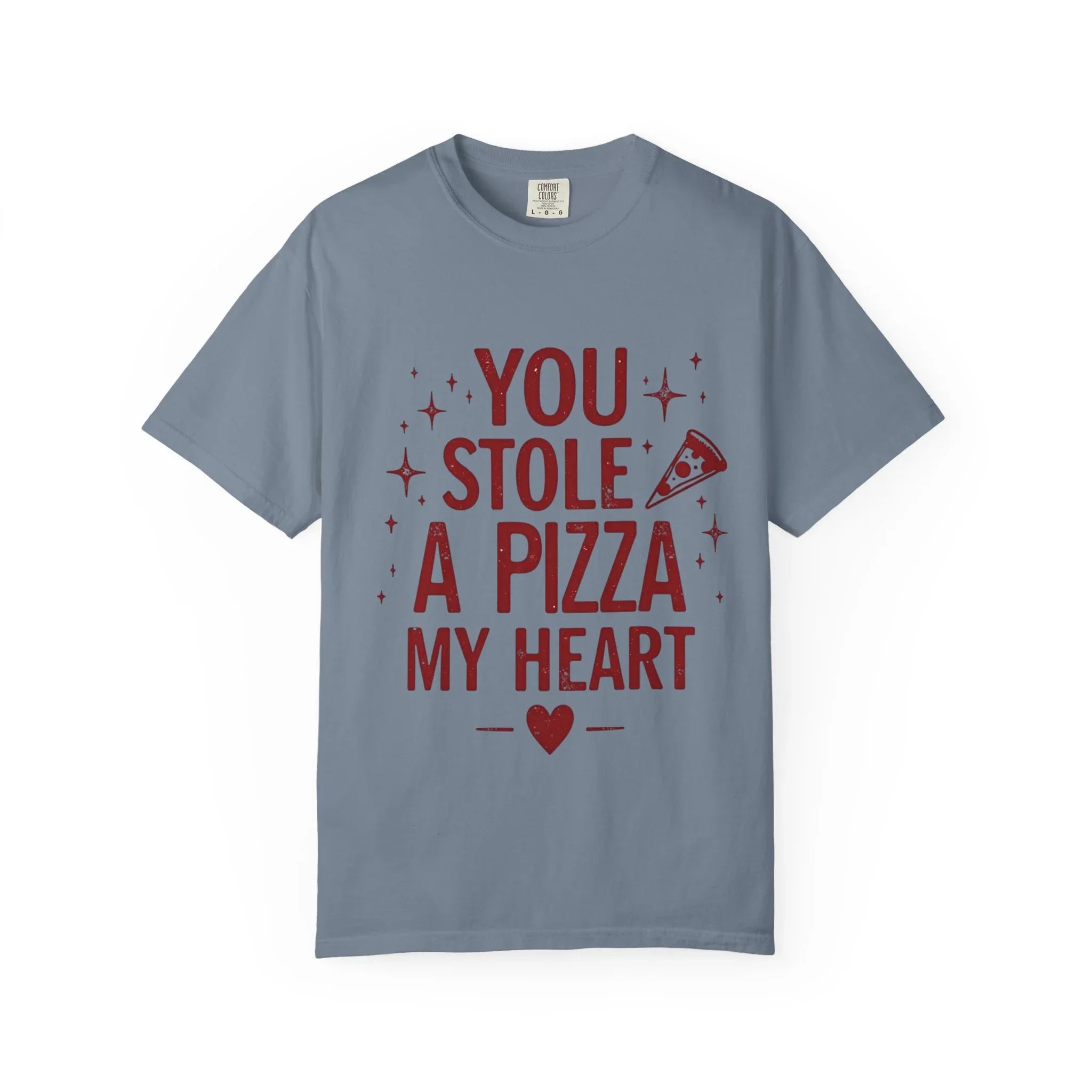 You Stole a Pizza My Heart Shirt, Pizza Love Pun Tee, Cute Typography T-Shirt, Funny Foodie Valentine Gift, Couples Date Night Outfit Blue Jean