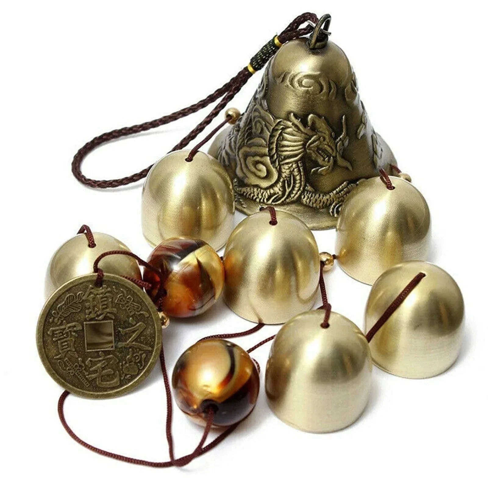🔔 6 Copper Bells Outdoor Metal Wind Chimes – Garden & Yard Hanging Ornament Decor | Soothing Sound & Stylish Home Accent | Free Shipping