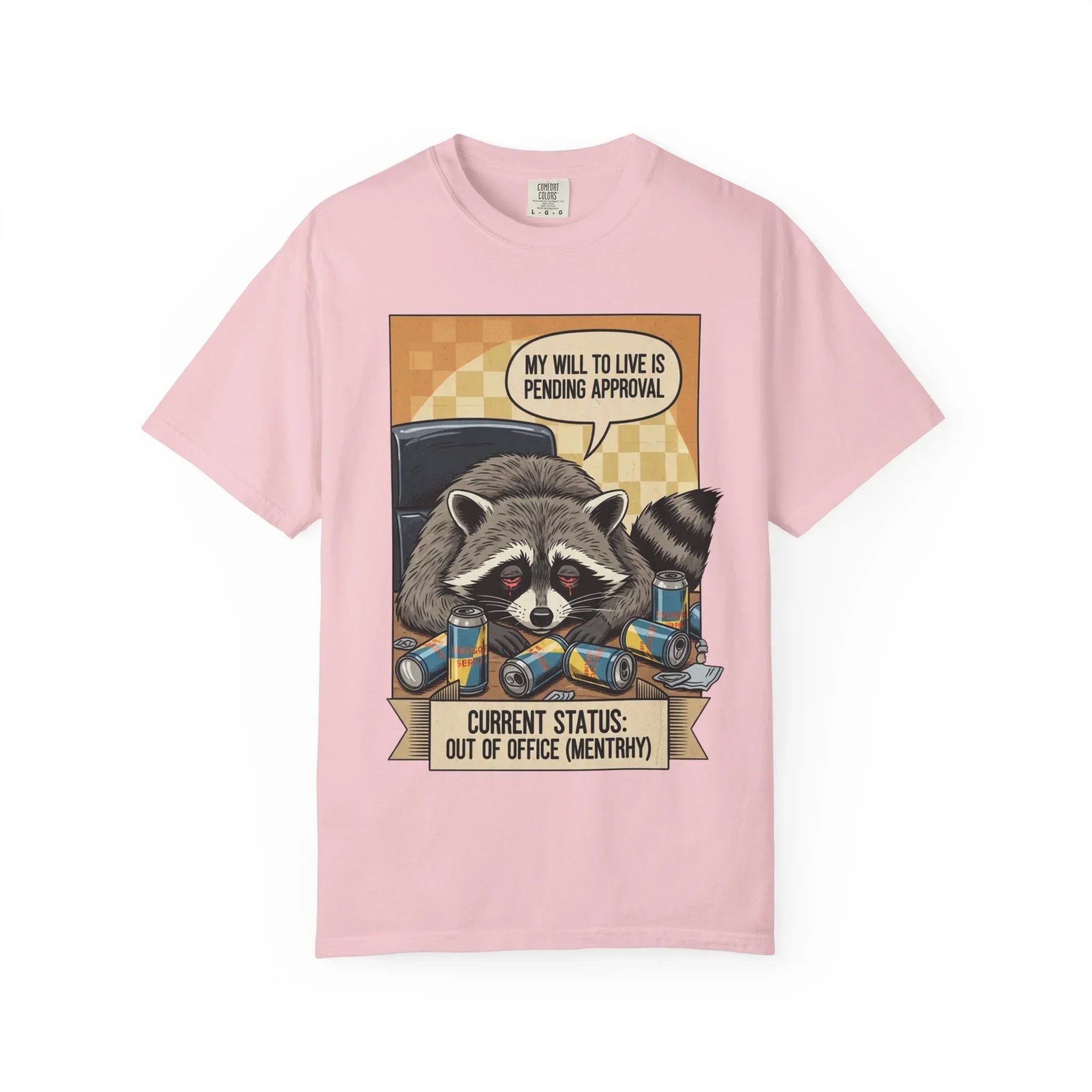 Funny Raccoon Shirt Mentally Exhausted Gift for Coworker Out of Office Tee Retro Trash Panda Corporate Humor Sweatshirt Sarcastic OfficeGift Blossom
