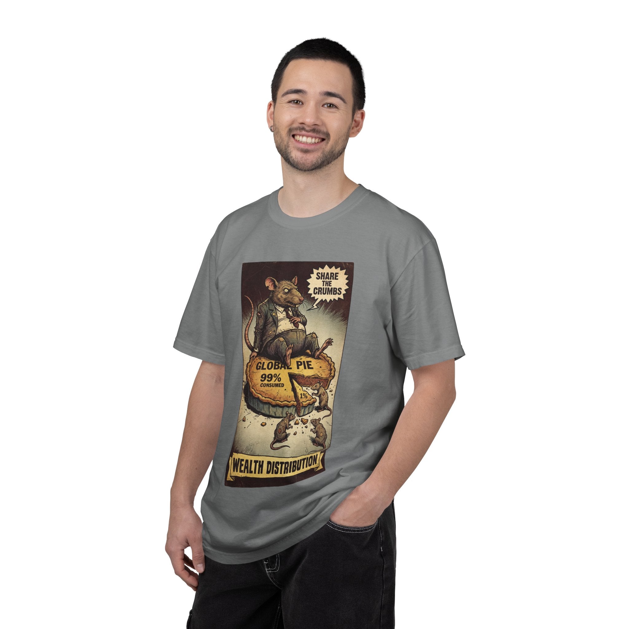 Share The Crumbs Shirt, Wealth Distribution Satire Tee, Vintage Capitalism Political Graphic, Social Justice Streetwear, Anti-Greed Rat Gift