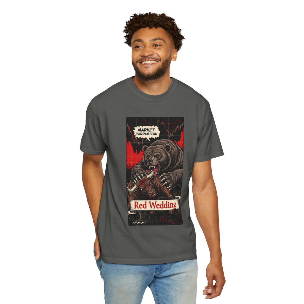 Red Wedding Bear Market Shirt Market Correction Satire Tee Bull vs Bear Wall Street Trader Gift Crypto Investor Shirt