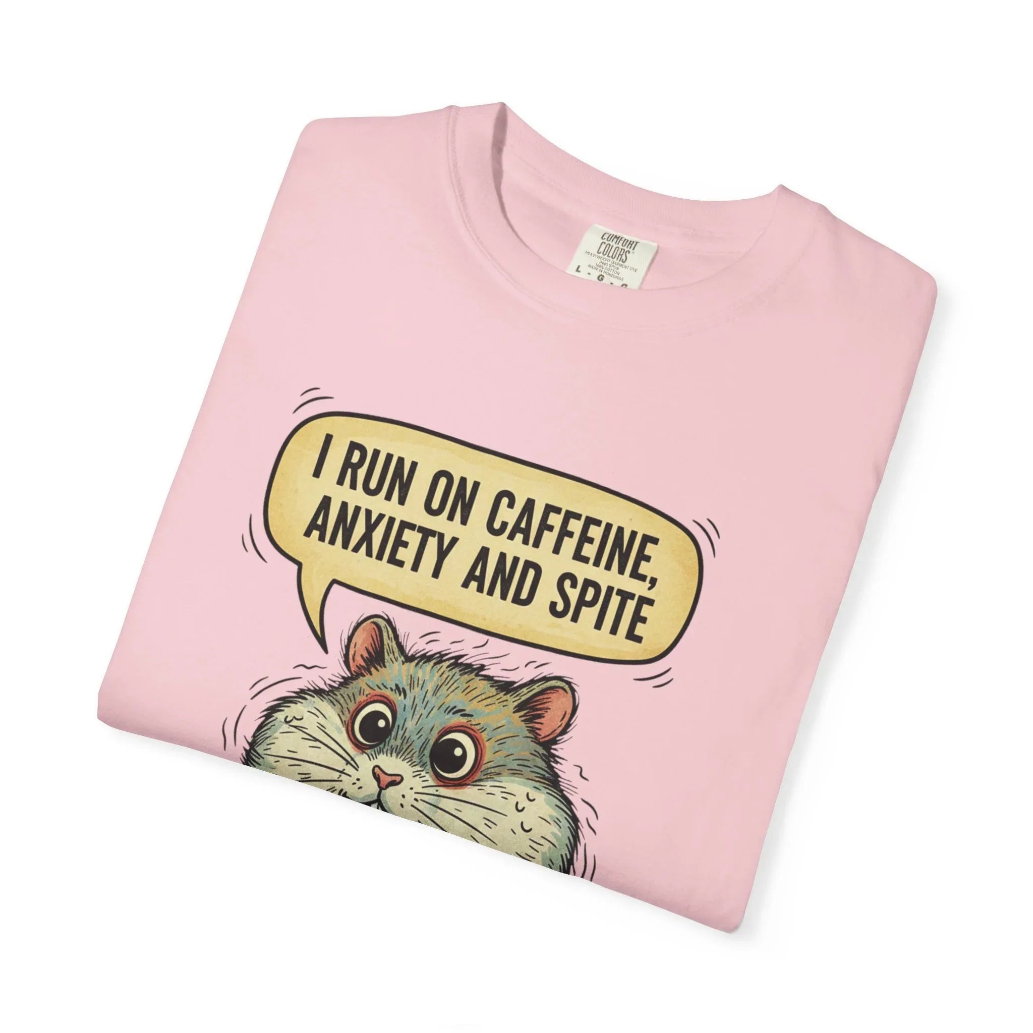 Funny Hamster Coffee Shirt - "Overthinking is My Cardio" T-Shirt - Caffeine Anxiety and Spite Gift - Sarcastic Mental Health Graphic Tee - Retro Jittery Hamster Overthinker Gift