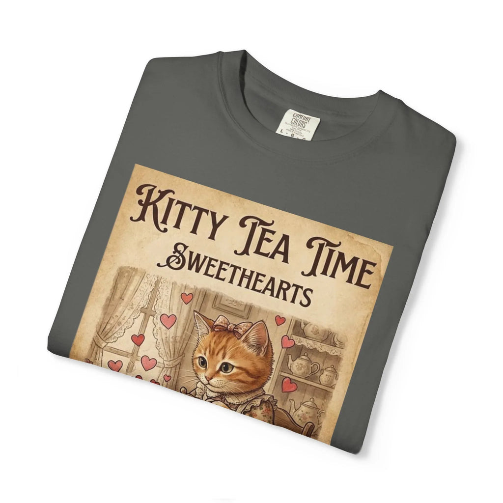 Kitty Tea Time T-Shirt | Vintage Cat Youre My Cup of Tea Graphic Tee | Retro Cozy Cat Lover Gift Shirt