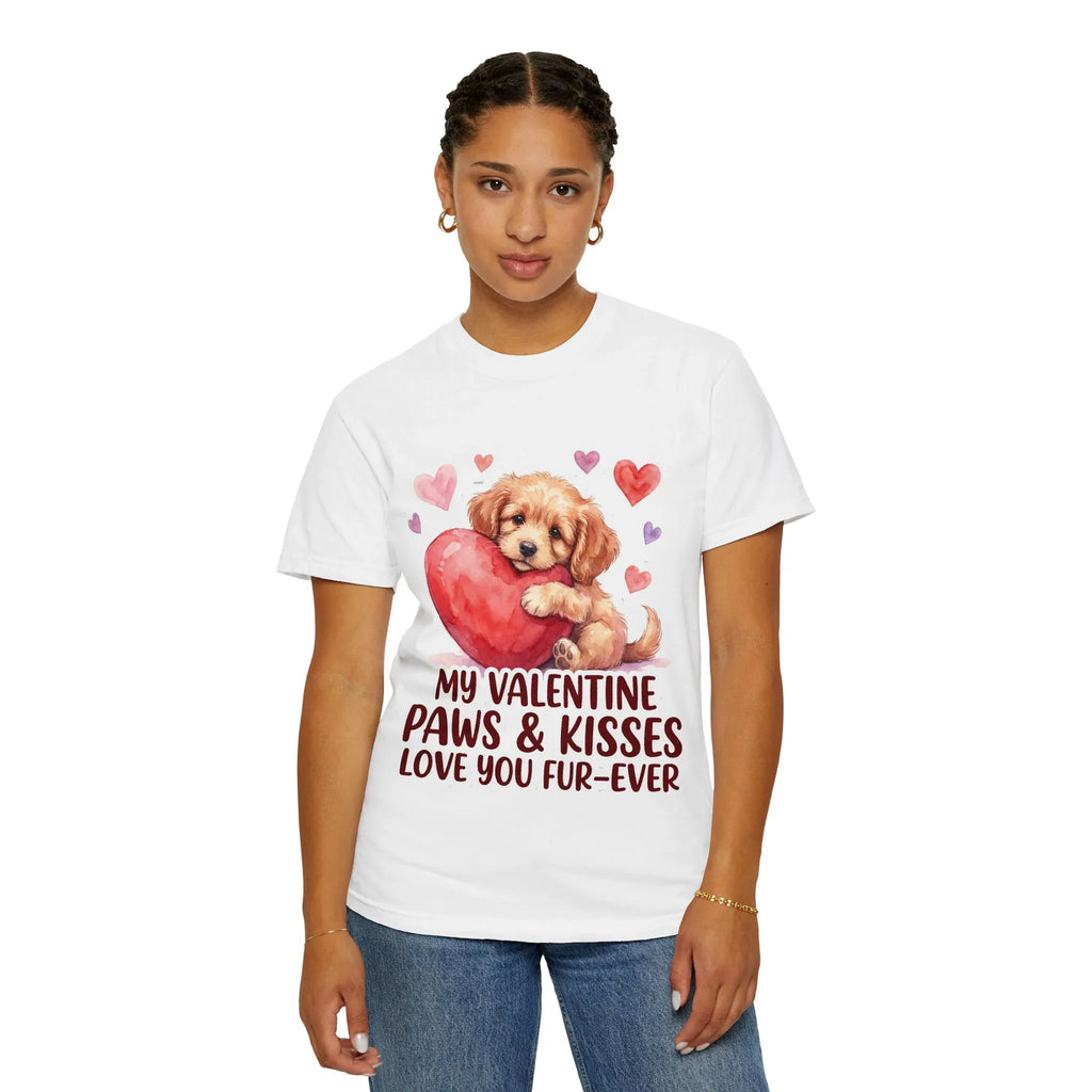 Puppy Heart Valentine T-Shirt | Paws & Kisses Love You Fur-Ever Dog Graphic Tee