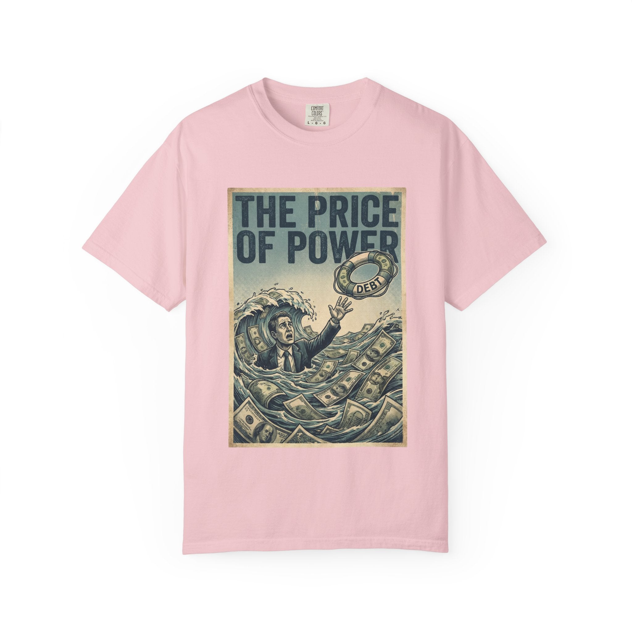 Vintage Dystopian Debt Shirt, Retro All-Seeing Eye Tee, Corporate Tech Overload Graphic, Dark Academia Aesthetic, Gift for Economists & Techies, Philosophy Satire Unisex T-Shirt Blossom