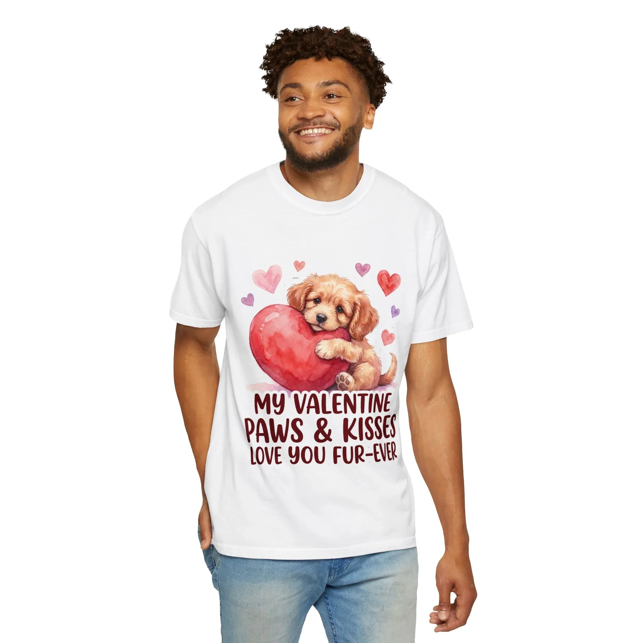 Puppy Heart Valentine T-Shirt | Paws & Kisses Love You Fur-Ever Dog Graphic Tee