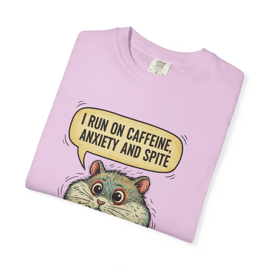 Funny Hamster Coffee Shirt - "Overthinking is My Cardio" T-Shirt - Caffeine Anxiety and Spite Gift - Sarcastic Mental Health Graphic Tee - Retro Jittery Hamster Overthinker Gift