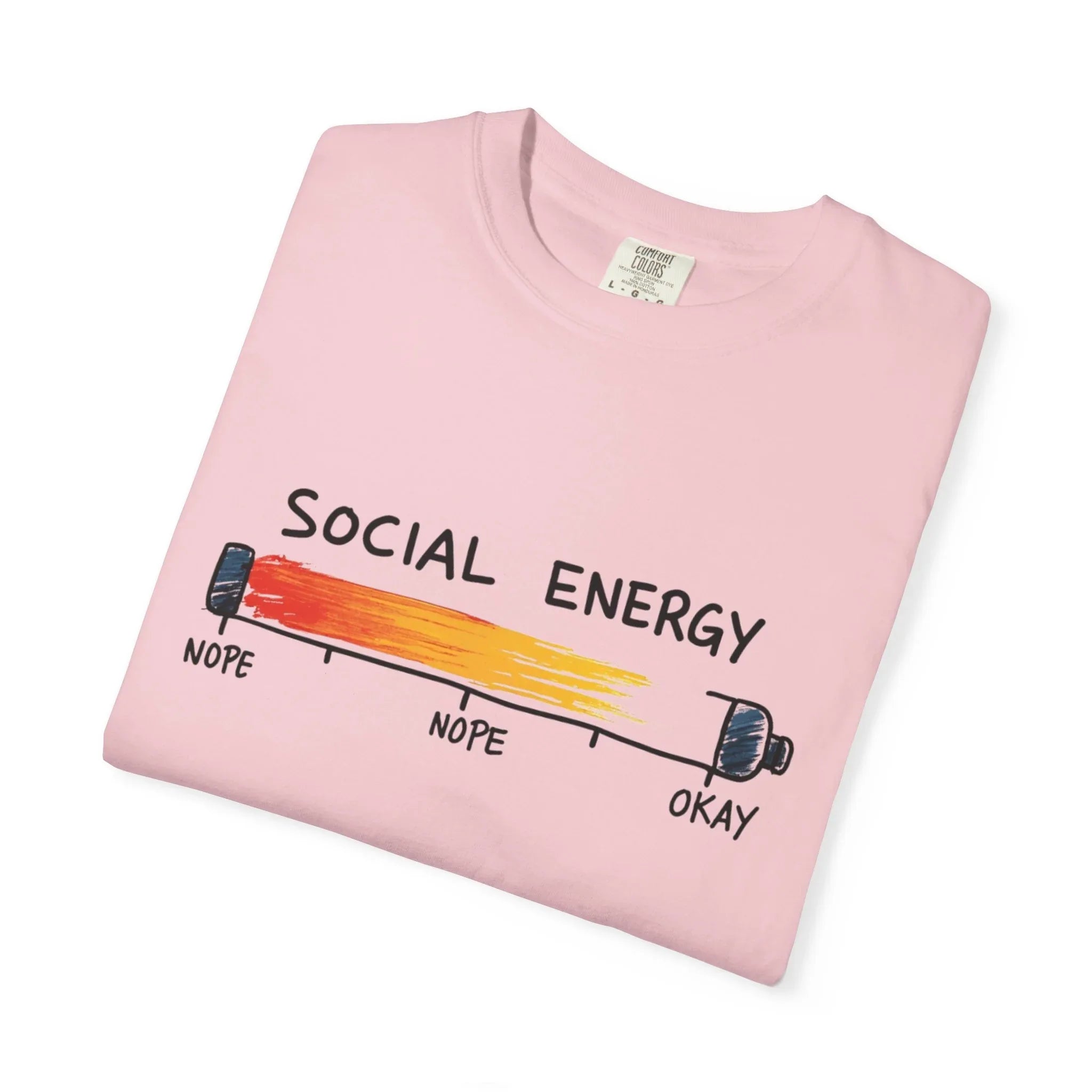 Social Energy Meter Shirt, Introvert Humor Tee, Social Battery Bar Chart T-Shirt, Funny Minimal Graphic, Nope to Okay Gift Blossom