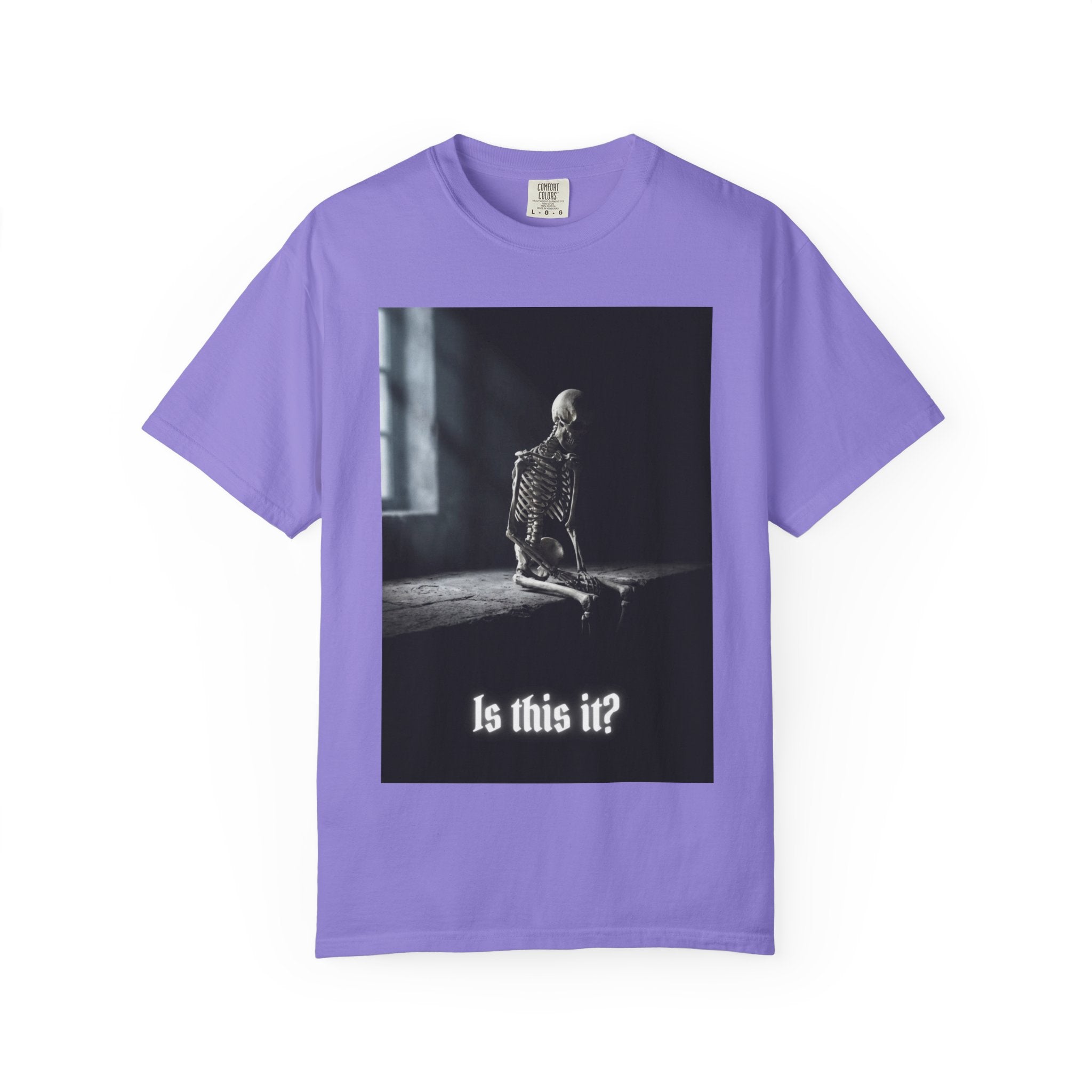 He'll Text Back Skeleton T-Shirt - Vintage Dark Humor Tee - Gothic Horror Graphic Shirt - Relatable Sarcastic Ghosting Gift - Retro Aesthetic Streetwear Violet