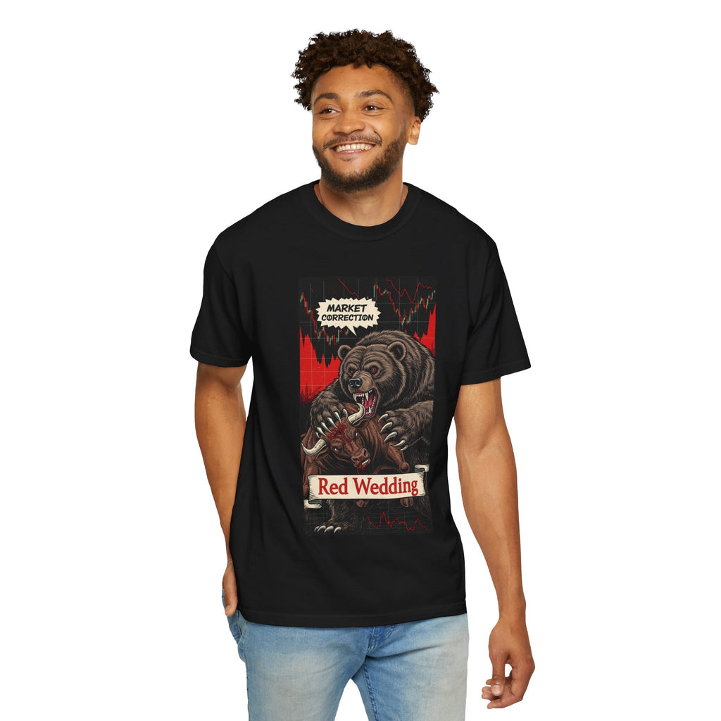 Red Wedding Bear Market Shirt Market Correction Satire Tee Bull vs Bear Wall Street Trader Gift Crypto Investor Shirt