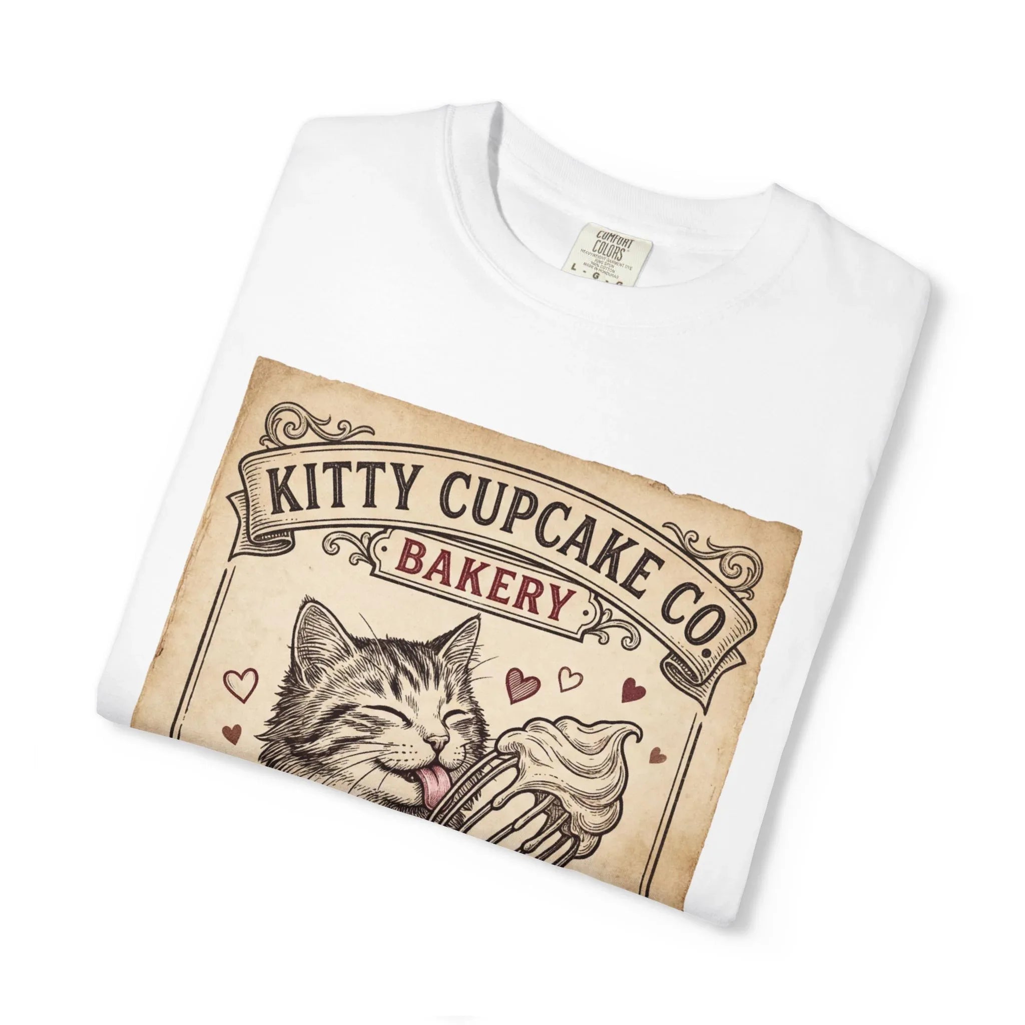 Kitty Cupcake Co T-Shirt | Vintage Cat Bakery Youre the Sprinkle to My Heart Graphic Tee