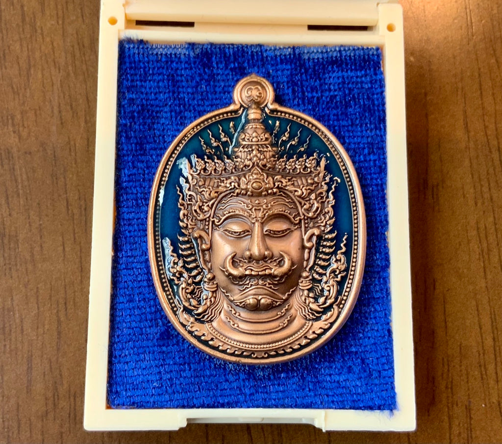 💰 Thao Wessuwan "Thep Setthi" (Deva Millionaire) Coin: "Na Thewada" Edition by LP Suchart (Wat Sila Dok Mai) – Wealth & Divine Protection Blue enameled copper