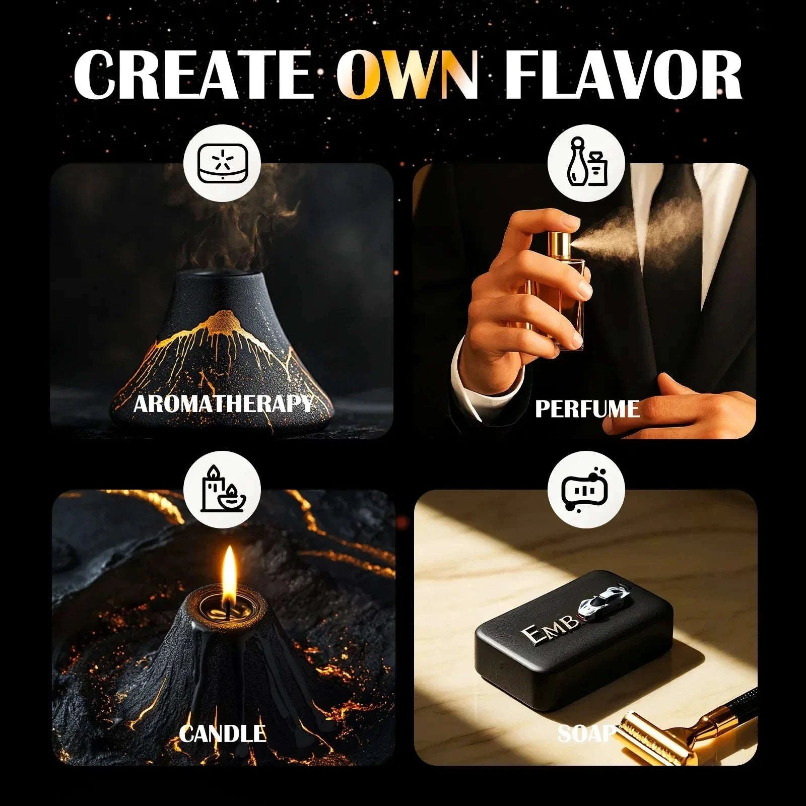 🌿 6PC/1PC 10ML Men's Essential Oil Gift Set – Perfect Father’s Day and Friends’ Gift for Candle Making, Soap Crafting, and Aromatherapy Diffusers﻿