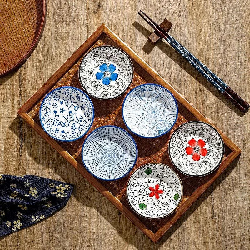 🍣 6pcs Japanese Mini Ceramic Plates – Elegant Barbecue, Sashimi & Sushi Dipping Sauce Dishes | Home, Desktop, Snack & Dessert Set | Free Shipping 8.5cm Brown