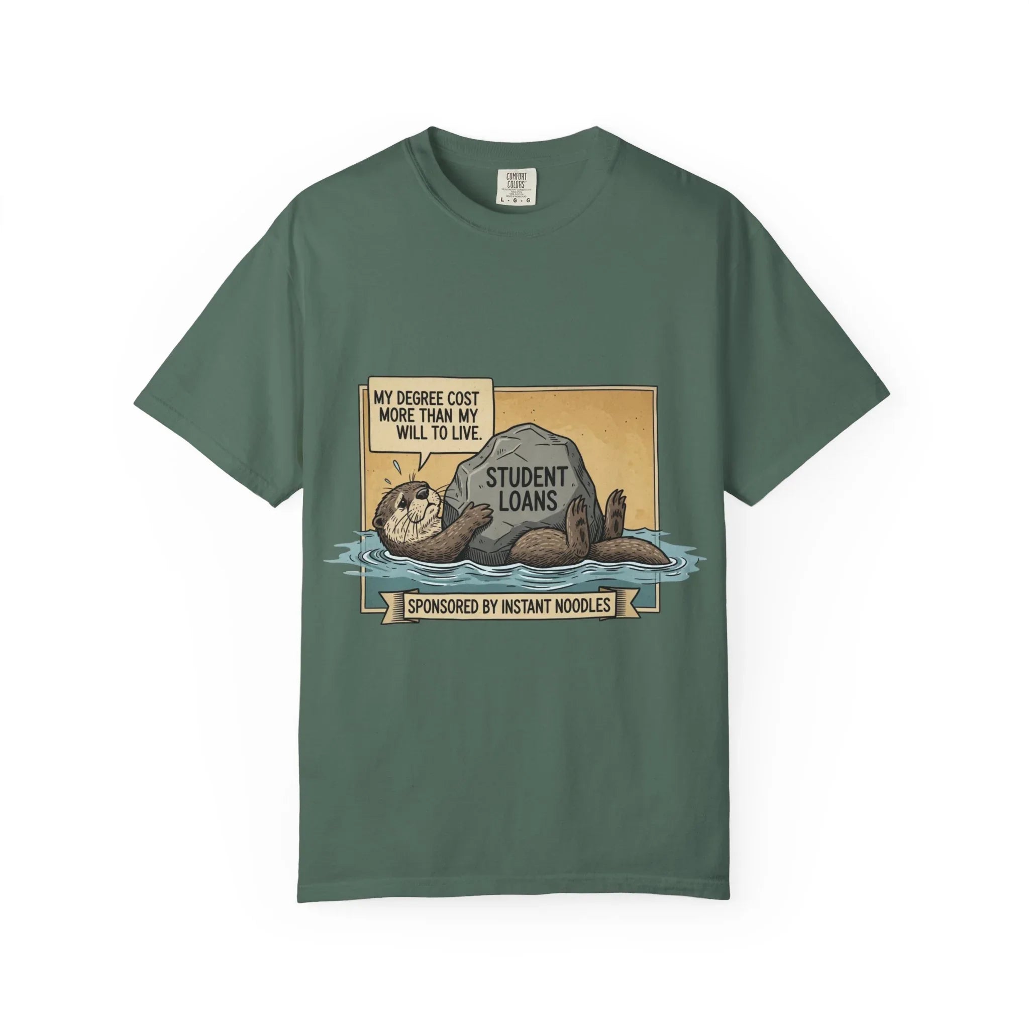 Funny Girl Math Shirt Hamster Saving Plan Tee Student Loan Otter Shirt Financially Stable Sloth Broke Life Gift Sarcastic Adulting Humor Blue Spruce