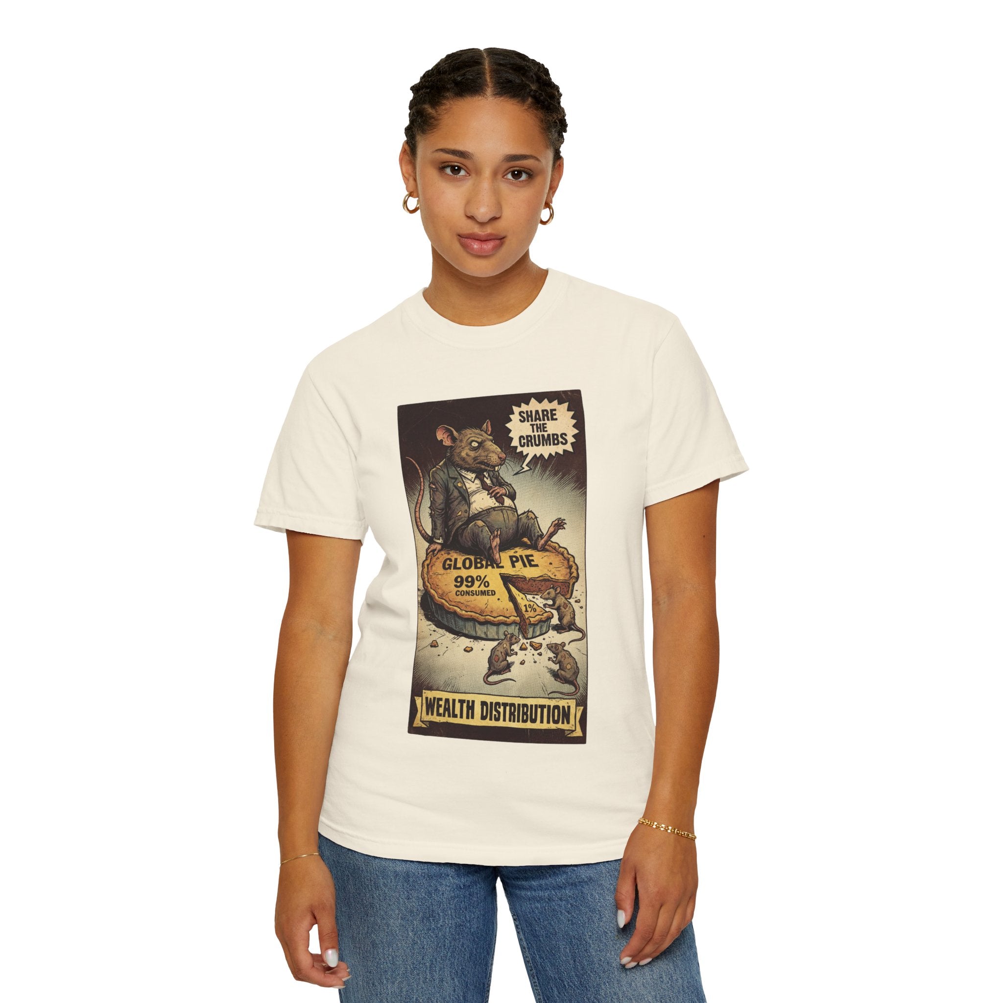 Share The Crumbs Shirt, Wealth Distribution Satire Tee, Vintage Capitalism Political Graphic, Social Justice Streetwear, Anti-Greed Rat Gift
