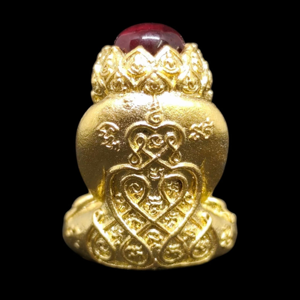 Phra Pidta Manee Montra Amulet – Supreme Buddhist Fortune & Protection, Sattapraithong Alloy, Ruby Crown, Blessed by Luang Pu Boonma, Wat Khao Kaew Thong