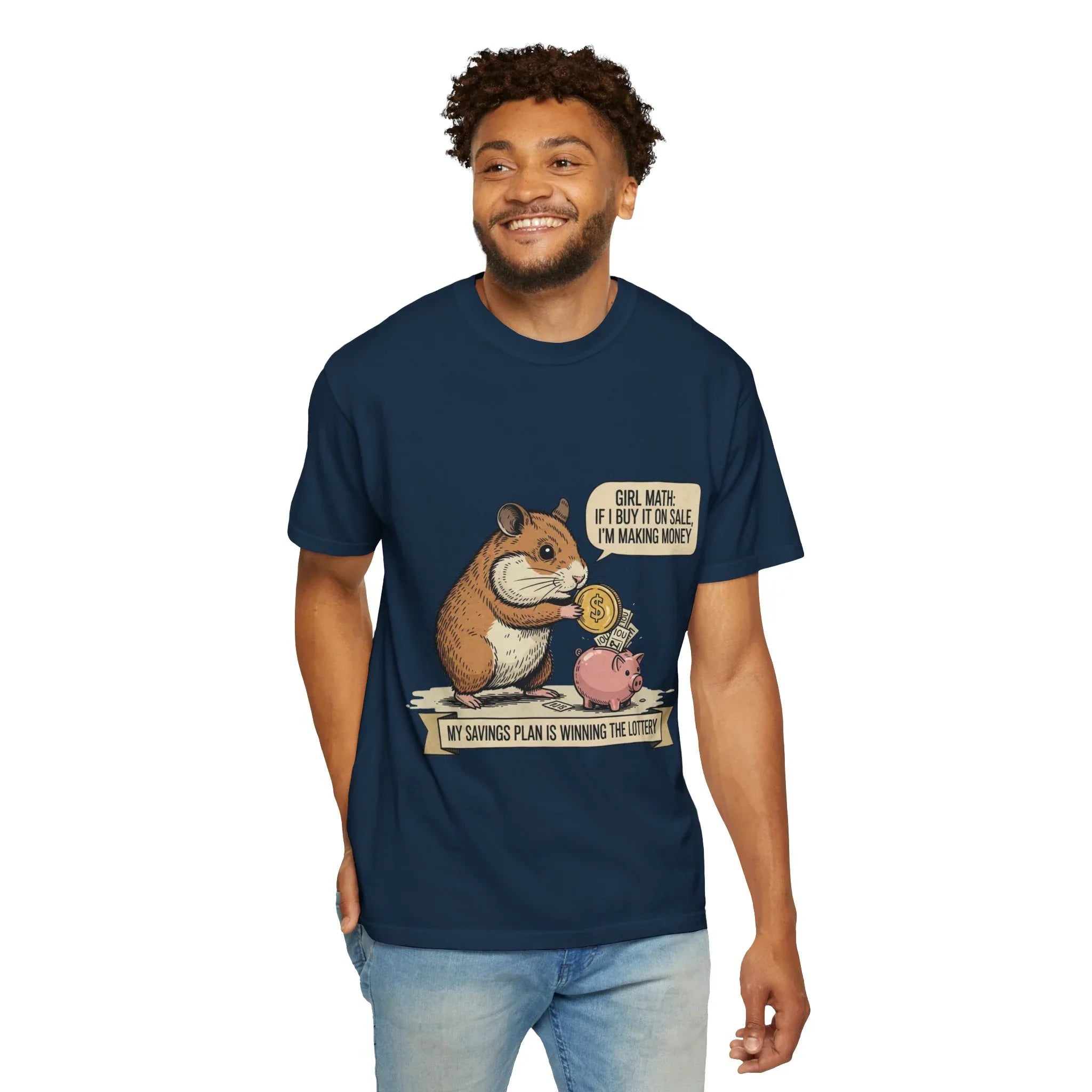 Funny Girl Math Shirt Hamster Saving Plan Tee Student Loan Otter Shirt Financially Stable Sloth Broke Life Gift Sarcastic Adulting Humor