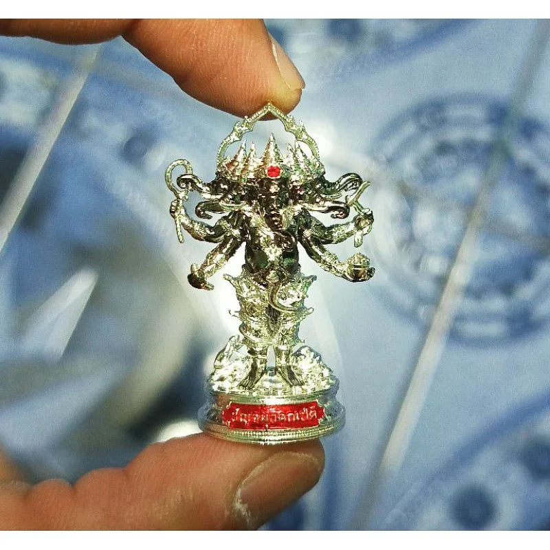 🪙 Ganesha “Five‑Headed Supreme Victory” – Pancha‑Mukha 4‑Arm Success & Obstacle‑Clearing Amulet by Phra Ajarn Liang, Wat Chom Kets, Ayutthaya Black Rhodium Silver