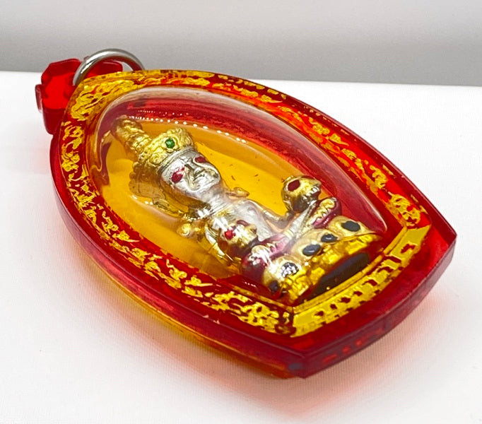 🎯 Powerful Phaya Ngang Kao Kohti﻿ Amulet by Phra Ajarn Amnat, Mahawiro Meditation Center, 2567 Edition – White Maha Chanuan Alloy with Maha Senah Oil Coating