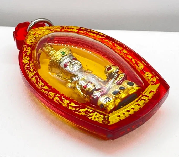 Powerful Phaya Ngang Amulet by Phra Ajarn Amnat - 2567 Edition in White Maha Chanuan Alloy with Maha Senah Oil Coating