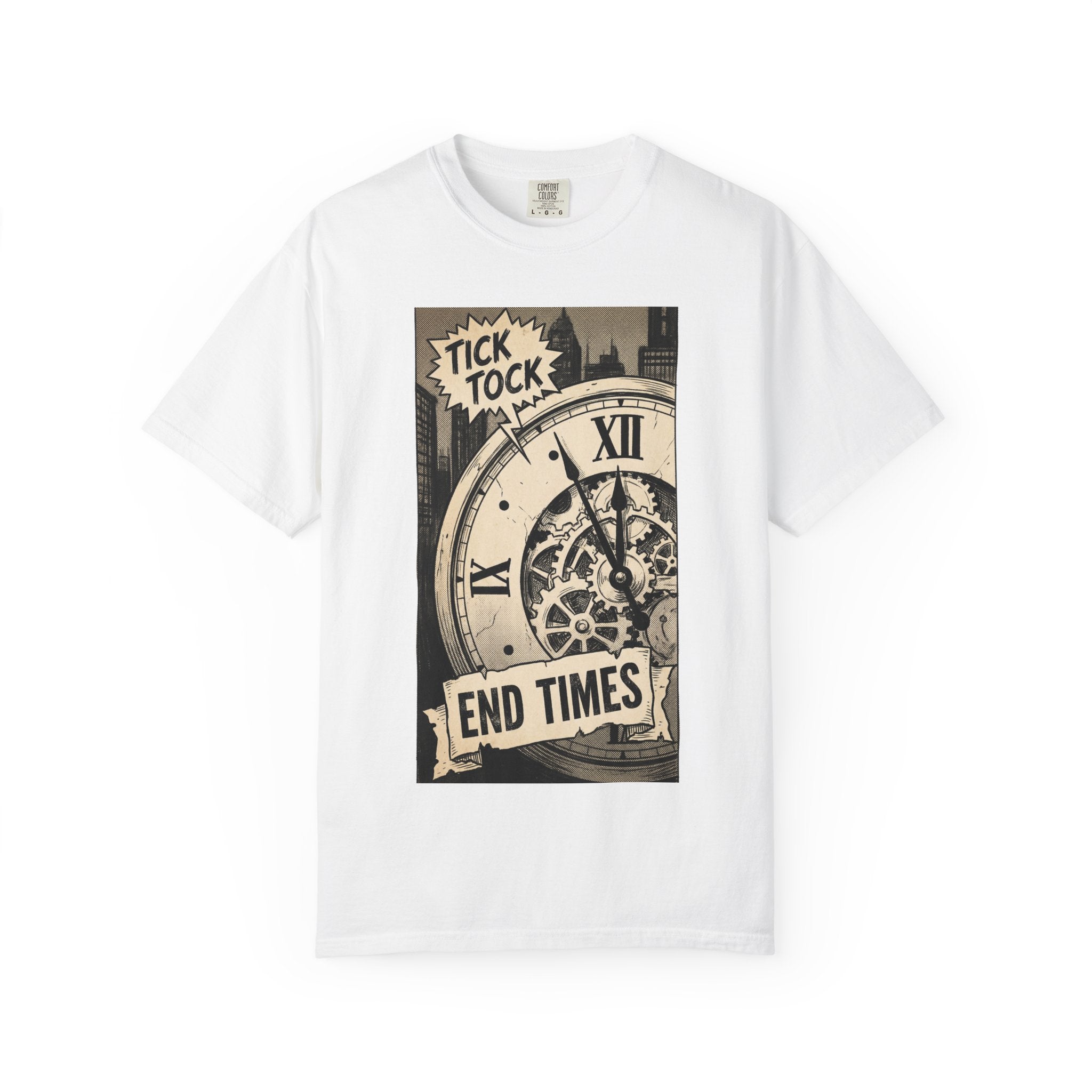 Vintage Doomsday Clock Shirt Retro Comic End Times Graphic Tee Dark Humor Gift Aesthetic Streetwear Art White