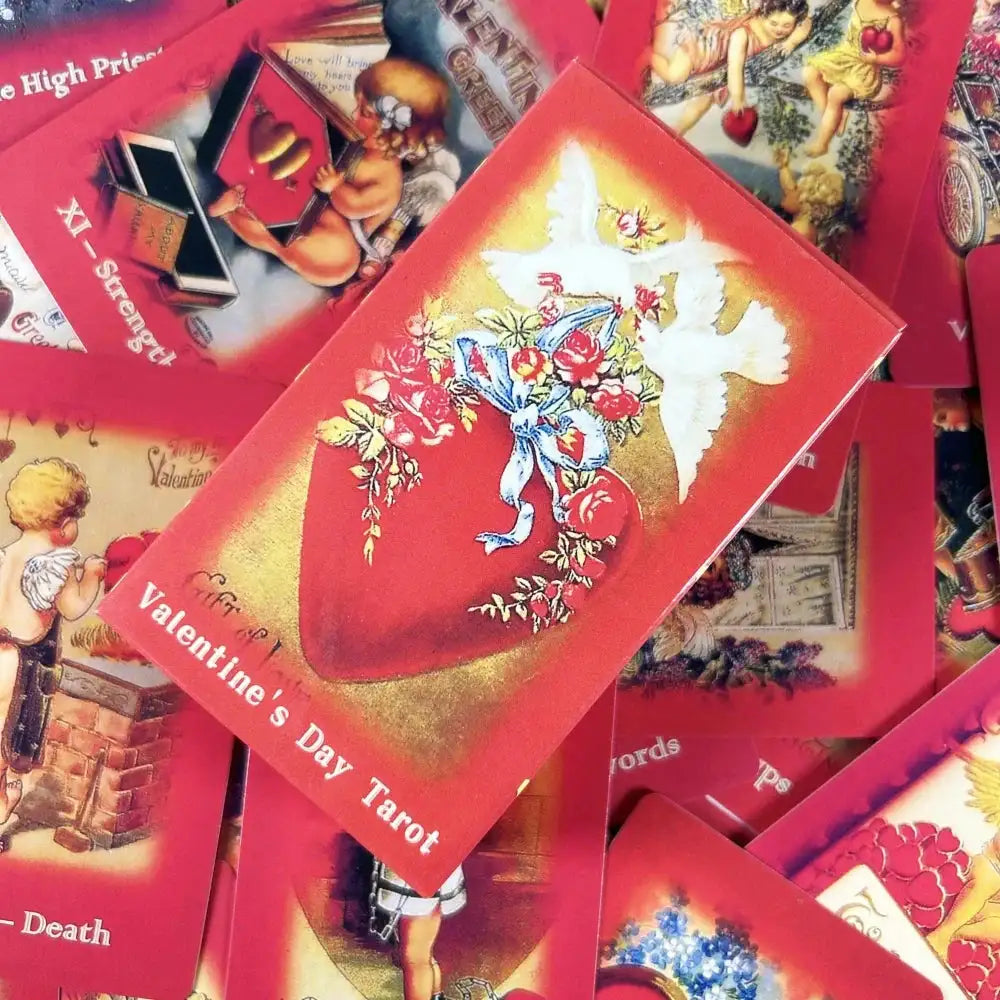 💖 Valentine’s Day Romantic Love Tarot – Elegant 78-Card Deck Featuring Heartfelt Symbols for Love Divination and Social Play