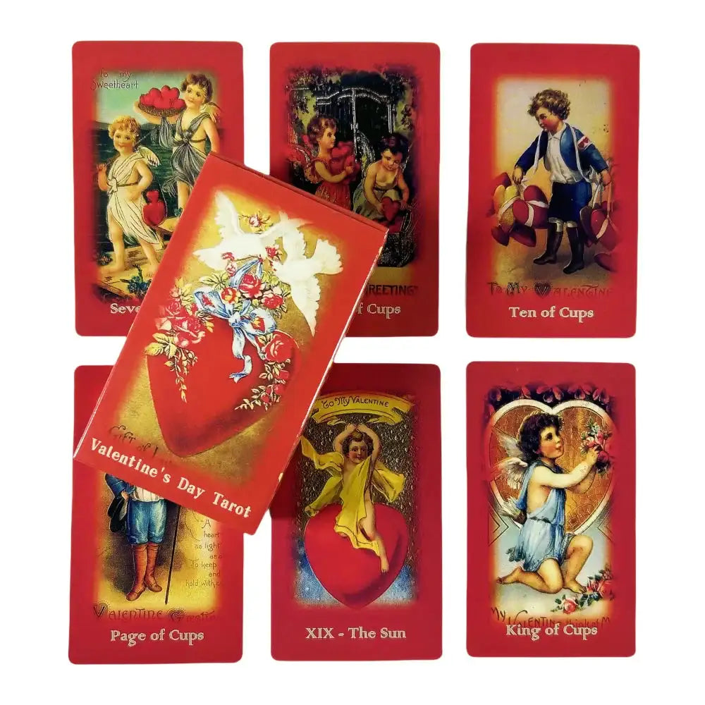 💖 Valentine’s Day Romantic Love Tarot – Elegant 78-Card Deck Featuring Heartfelt Symbols for Love Divination and Social Play